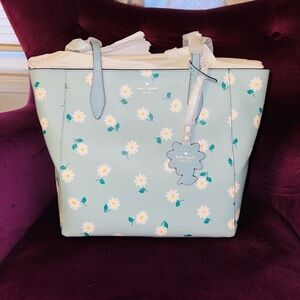 Kate Spade Blue Daisy Print Tote